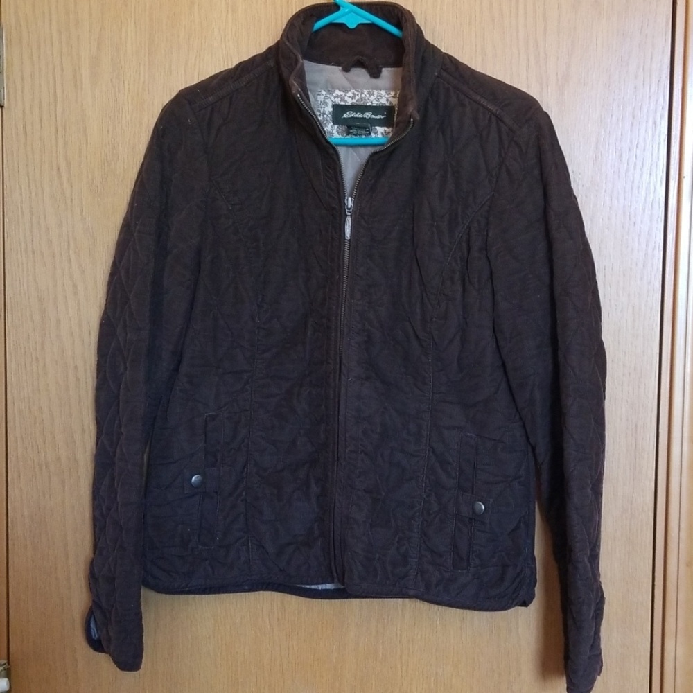 Eddie Bauer Brown Quilted Corduroy Jacket sz M